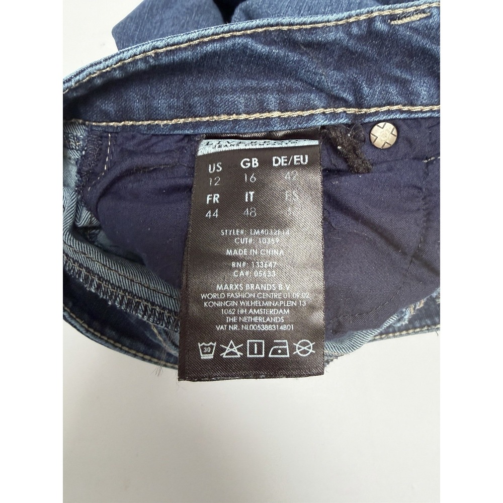Liverpool Mid-Rise Dark Wash Hugger Contour Bootcut Slim Thigh Jeans Size 12 - Picture 3 of 6